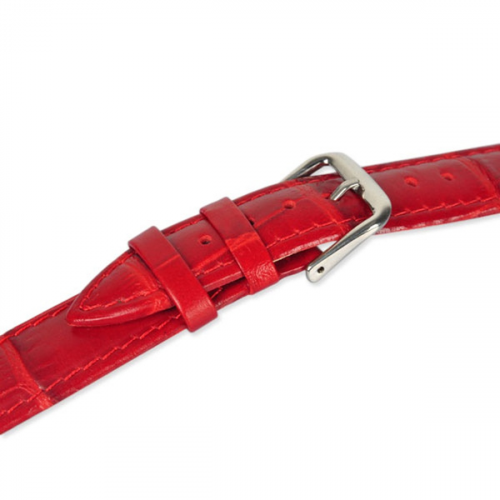 Curea ceas piele roosie cu imprimeu aligator marime 16 - 22 mm